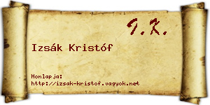 Izsák Kristóf névjegykártya