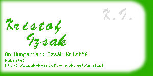 kristof izsak business card